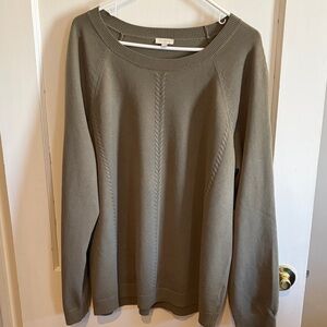 Talbot’s Olive Green Lightweight Sweater with Stitching Details.